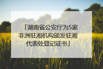 湖南省公安厅为5家非洲驻湘机构颁发驻湘代表处登记证书