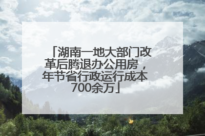 湖南一地大部门改革后腾退办公用房，年节省行政运行成本700余万