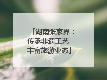 湖南张家界：传承非遗工艺 丰富旅游业态