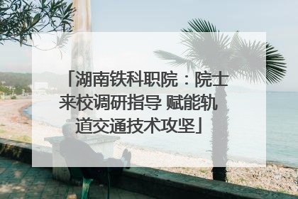 湖南铁科职院：院士来校调研指导 赋能轨道交通技术攻坚