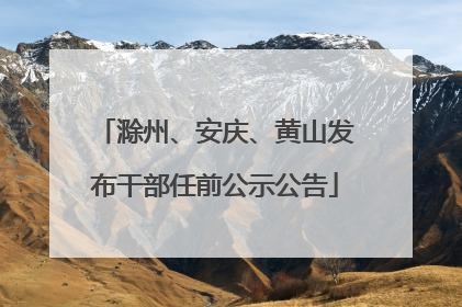 滁州、安庆、黄山发布干部任前公示公告