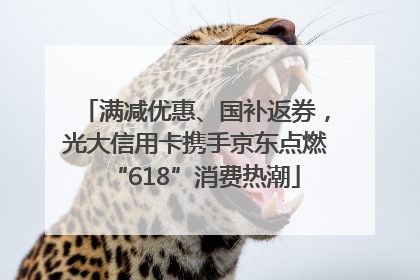 满减优惠、国补返券，光大信用卡携手京东点燃“618”消费热潮