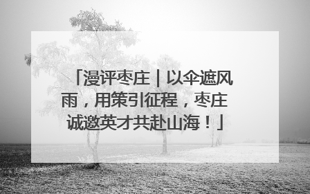 漫评枣庄｜以伞遮风雨，用策引征程，枣庄诚邀英才共赴山海！
