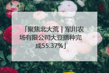 聚焦北大荒｜军川农场有限公司大豆播种完成55.37%