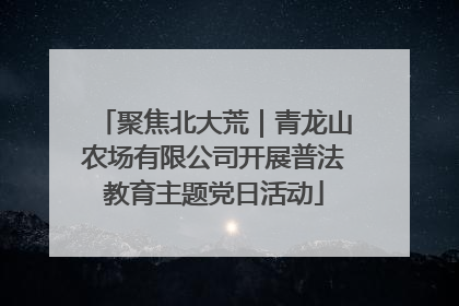 聚焦北大荒｜青龙山农场有限公司开展普法教育主题党日活动