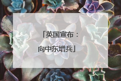 英国宣布：向中东增兵