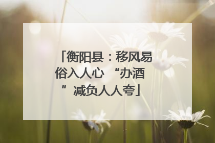 衡阳县：移风易俗入人心 “办酒”减负人人夸