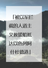 被以军拦截的人道主义救援船抵达以色列阿什杜德港