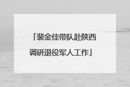 裴金佳带队赴陕西调研退役军人工作