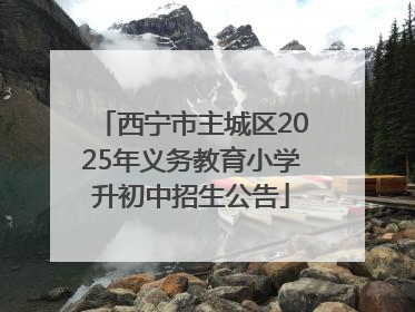 西宁市主城区2025年义务教育小学升初中招生公告