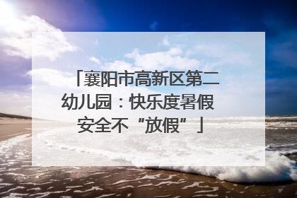 襄阳市高新区第二幼儿园：快乐度暑假 安全不“放假”