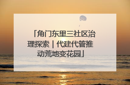 角门东里三社区治理探索｜代建代管推动荒地变花园