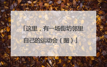 这里，有一场街坊邻里自己的运动会（图）