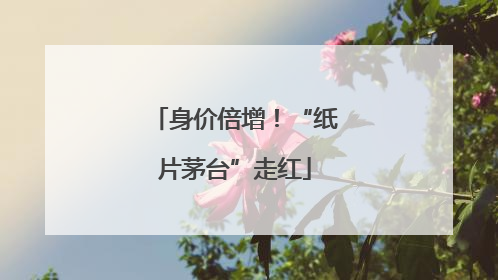 身价倍增！“纸片茅台”走红