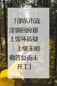 邵东市流泽镇回应梯土毁坏质疑：上级未明确答复而未开工