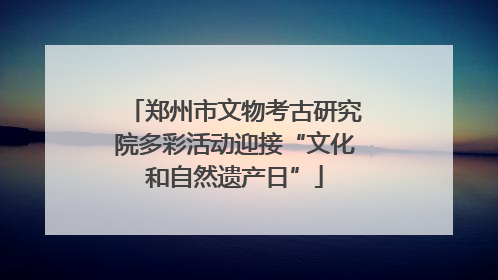 郑州市文物考古研究院多彩活动迎接“文化和自然遗产日”