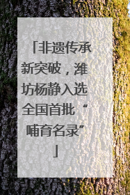 非遗传承新突破，潍坊杨静入选全国首批“哺育名录”