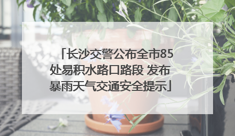 长沙交警公布全市85处易积水路口路段 发布暴雨天气交通安全提示
