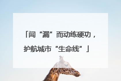 闻“漏”而动练硬功，护航城市“生命线”