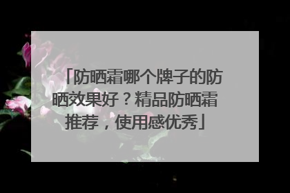 防晒霜哪个牌子的防晒效果好？精品防晒霜推荐，使用感优秀