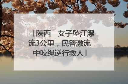 陕西一女子坠江漂流3公里，民警激流中咬绳逆行救人