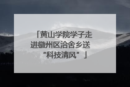 黄山学院学子走进徽州区洽舍乡送“科技清风”