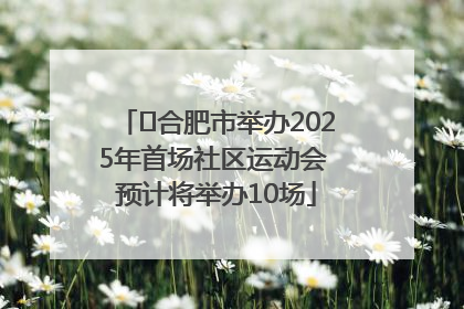 ﻿合肥市举办2025年首场社区运动会 预计将举办10场