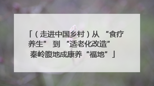 （走进中国乡村）从 “食疗养生” 到 “适老化改造” 秦岭腹地成康养“福地”