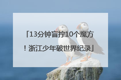13分钟盲拧10个魔方！浙江少年破世界纪录