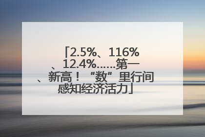 2.5%、116%、12.4%……第一、新高！“数”里行间感知经济活力