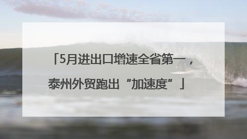 5月进出口增速全省第一，泰州外贸跑出“加速度”