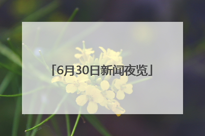 6月30日新闻夜览