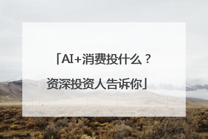 AI+消费投什么？资深投资人告诉你