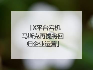 X平台宕机 马斯克再提将回归企业运营